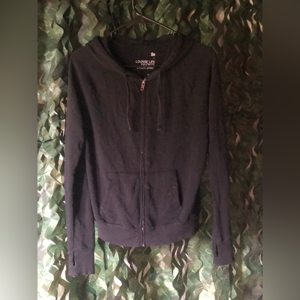 SO Black Long Sleeve Hoodie